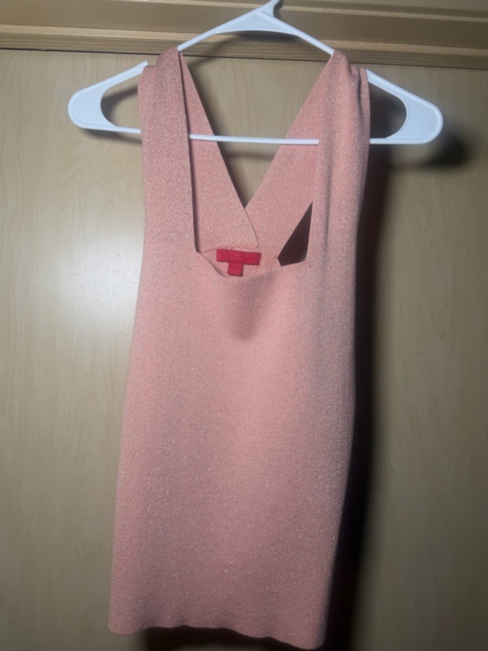 Jennifer Lopez Shimmery Peach-Pink Mini Dress